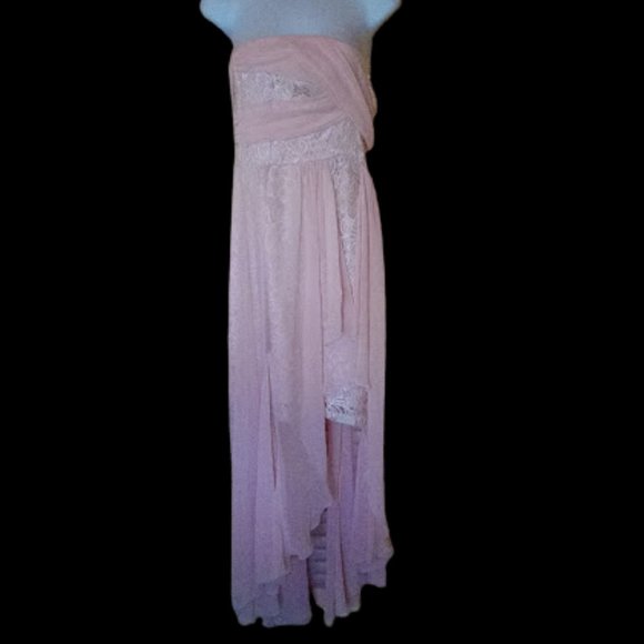 LE CHATEAU Strapless Prom  Formal Peachy Pink Hi Low Dress Gown XL NEW N… - Picture 6 of 10